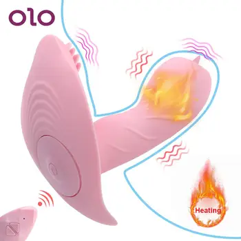 OLO 12 modu vajinal masaj ısıtma Dildos kadınlar için yalama vibratör uzaktan Kumanda G noktası klitoris stimülatörü yetişkin Seks Oyuncakları