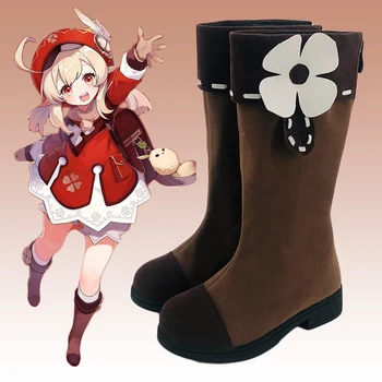 Oyun Genshin Batı Rüzgar Şövalye Klee Ayakkabı Lolita Sevimli Çizmeler Cosplay Kostüm Anime Genshin Darbe Ke Li Klee Sarı Peruk Karakter