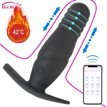 Prostat masaj aleti Sokmak Dildo Butt Plug APP Kontrol Anal Plug vibratör ısıtma 9 hızları seks oyuncakları Erkekler için Eşcinsel Kadın