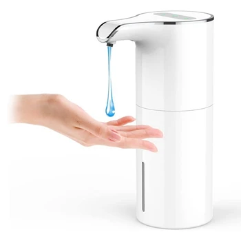 Soap Dispenser Otomatik - Fotoselli USB Şarj edilebilir Elektrikli Sıvı Sabun Dispenser su Geçirmez Ayarlanabilir Ses 450Ml