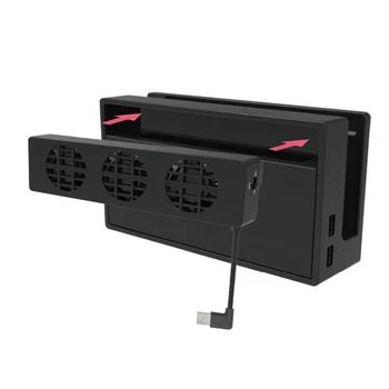 Soğutucu Fan, USB Harici 3-Fan Süper Turbo Sıcaklık Kontrolü Soğutucu Dock Taban Soğutma Fanı Nintendo Anahtarı NS Oyun Konsolu