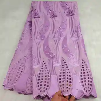 Sıcak satış isviçre isviçre vual dantel işlemeli pamuklu kumaş isviçre kuru dantel 5 metre nijeryalı dantel kumaş elbise için HLC266