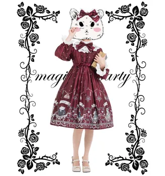Tatlı prenses lolita elbise vintage dantel ilmek peter pan yaka yüksek bel viktorya dönemi tarzı elbise kawaii kız gotik lolita op loli
