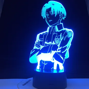 Titan Akrilik Masa Lambası Anime Ev odası dekor için ışık Serin çocuk çocuk hediye Kaptan Levi Ackerman Figürü Gece Lambası