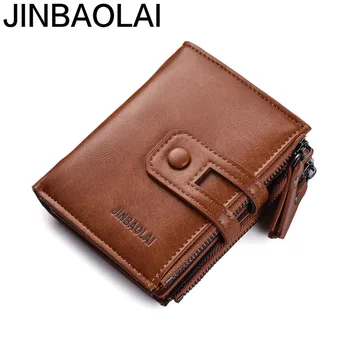 Toka Vintage erkek küçük cüzdan Çok Fonksiyonlu Çift Fermuarlı bozuk para cüzdanı En Kaliteli PU Deri Çanta Kart Sahipleri