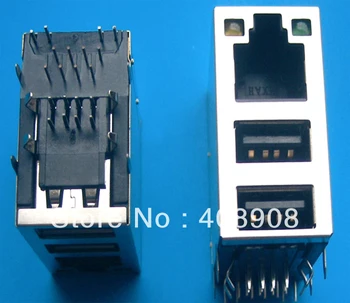 toptan Çift USB Soket LED RJ45 Modüler Ağ fişi