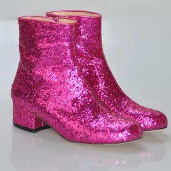 -Topuklu yüksek kadın bot ayak Bileği bot Topuk yükseklik hakkında 5cm Yuvarlak ayak bot Bayan SHOFOO ayakkabı Moda ayakkabı Fashion show