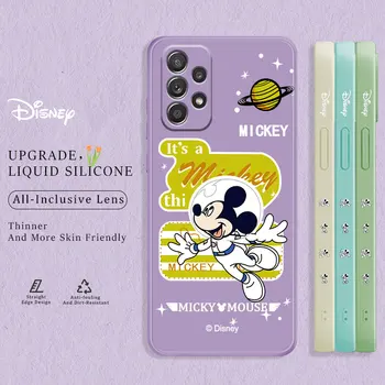 Uzay Seyahat Mickey Mouse Sıvı Kılıf Samsung Galaxy A52s A72 A53 A33 A22 A02s A21s A12 A31 A51 A71 A03s A10s Fundas