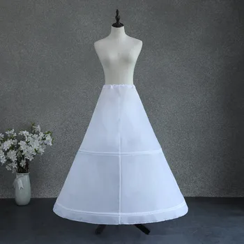 Uzun Petticoat Kabarık Etek Jüpon düğün elbisesi Balo Elbise Hoop Etek Kombinezon 2-Kemik Fantezi Fişleri Beyaz Petticoat Rockabilly