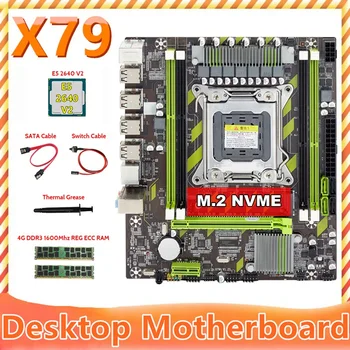 X79 Anakart + E5 2640 V2 CPU + 2X4 GB DDR3 1600 MHz REG ECC RAM Bellek + SATA Kablosu + Anahtarı Kablosu + Termal Gres M. 2 NVME