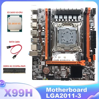 X99H LGA2011-3 Anakart Desteği DDR4 Bellek DDR4 4G 2133 MHz RAM + SATA Kablosu