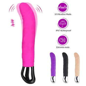 Yapay penis kadın için vibratör G-spot Klitoris Stimülatörü Lezbiyen Gay Yetişkin Erotik Seks Oyuncak 10 Hızları USB Şarj Yapay Penis Vibratör