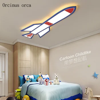 Yaratıcı karikatür roket tavan lambası çocuk yatak odası çocuk odası ışık İskandinav modern kompakt LED uçak tavan lambası ücretsiz kargo