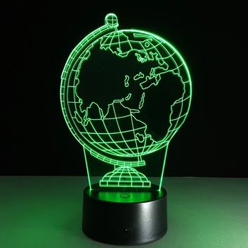 Yeni 3D ıllusion yaratıcı dekoratif gece lambası dünya küresi dıy atmosfer led ampuller usb tatil gece lambası ile 7 renk değişimi