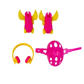 Yeni 4 adet / takım Dekoratif Rulo kask Çocuklar Kızlar İçin Paten Fantezi Bebek Ayakkabı kulaklık Oyuncak Rulo Oyun Kız Hediyeler hediye çocuk için