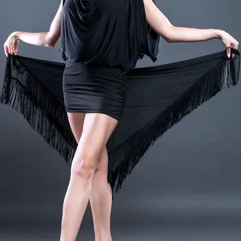 Yeni Latin Etekler Kadın Dans cıngıllı şal Siyah Dantel Etekler Kadın Kulübü Fringe Püskül Etekler Uygulama Elbise Giymek olabilir Şal 915