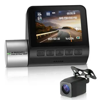 Yeni V50 Video Kaydedici Dash kamera 4K G Sensörü Wifi Dash Kamera Çift Lens DashCam araba dvr'ı 24H Park Ön ve Arka