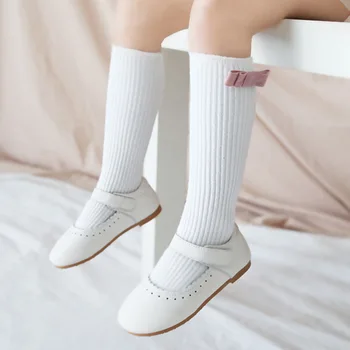 Yeni Çocuk Çorap Toddlers Kızlar Büyük Yay Diz Yüksek Uzun Yumuşak Pamuklu Kız Çorap Çocuklar Sonbahar Kış Çorap