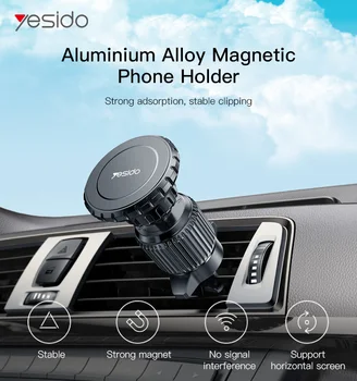 Yesido Güçlü Manyetik Telefon Hava Firar Tutucu iPhone 14 12 13 Pro Max Evrensel 360 Rotasyon Telefon Braketi Samsung S21 S2