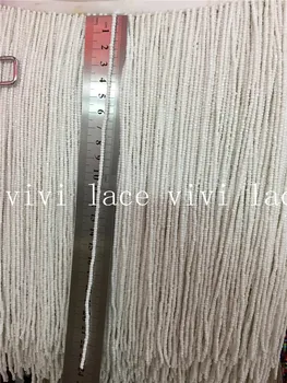 yy016 yeni 5 metre fildişi yuvarlak boncuk şerit püskül saçak 23-24 cm genişlik dekorasyon için elbise / moda tasarımcısı