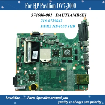 Yüksek kalite 574680-001 hp Pavilion DV7-3000 Laptop Anakart DAUT1AMB6E1 216-0729042 DDR2 HD4650 1 GB 100 % test