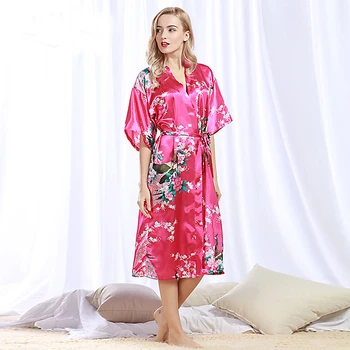 Yüksek Kalite Marka Düğün Gelin Nedime Robe Saten Ipek Bornoz Gecelik Kimono Pijama Artı Boyutu S-3XL