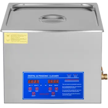 Yüksek kaliteli paslanmaz çelik 15L dijital ultrasonik temizleyici derin temizlik ısıtıcı temizleme tankı