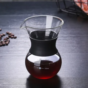 Yüksek Sıcaklığa Dayanıklı cam kahve demliği İle V60 Paslanmaz Çelik Filtre Anti-Haşlanma Kolu Kahve makinesi cezve s