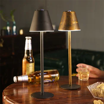 Şarj edilebilir kablosuz LED masa lambası taşınabilir Metal masa lambası kısılabilir başucu komidin ışık restoran bar masası ışık
